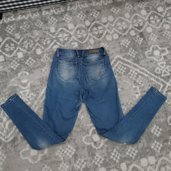 YMI Blue Skinny Jeans Size 3 Medium Wash Stretch Denim - Picture 8 of 9